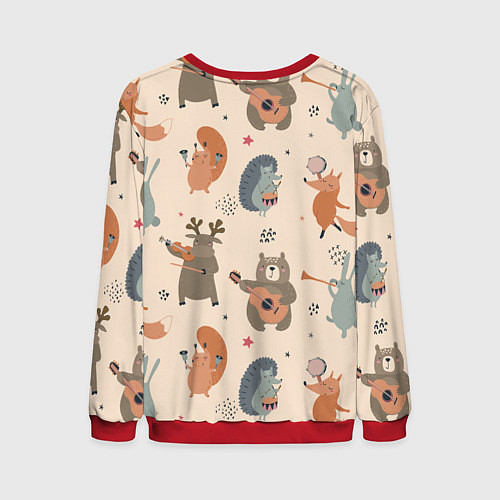 Мужской свитшот Животные с инструментами / 3D-Красный – фото 2