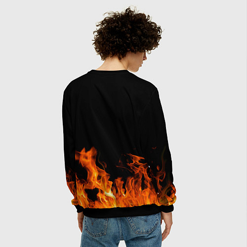 Мужской свитшот Яков огонь мужик / 3D-Черный – фото 4