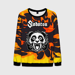 Мужской свитшот Sabaton рок панда и огонь
