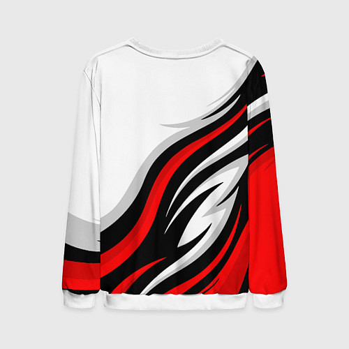 Мужской свитшот Mercedes benz AMG - белый с красным / 3D-Белый – фото 2