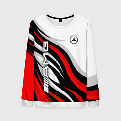 Свитшот мужской Mercedes benz AMG - белый с красным, цвет: 3D-белый