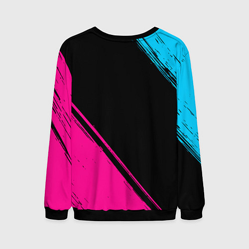 Мужской свитшот Sporting - neon gradient вертикально / 3D-Черный – фото 2