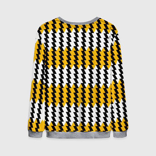 Мужской свитшот Вертикальные жёлто-белые полосы / 3D-Меланж – фото 2