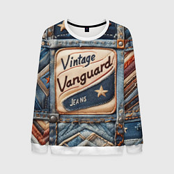 Свитшот мужской Vintage vanguard jeans - patchwork, цвет: 3D-белый