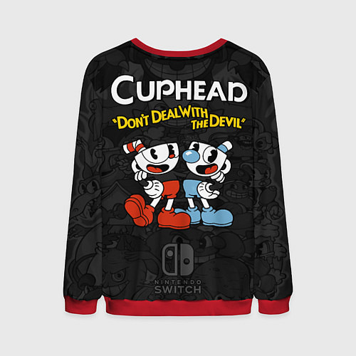 Мужской свитшот Cuphead - dont deal with the devil / 3D-Красный – фото 2