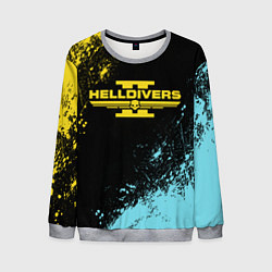 Мужской свитшот Helldivers 2 logo yellow and blue splash