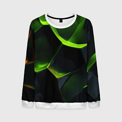 Мужской свитшот Green neon abstract geometry