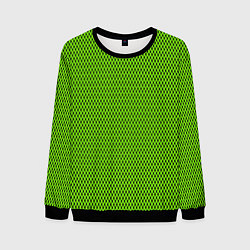 Свитшот мужской Кислотный зелёный имитация сетки, цвет: 3D-черный