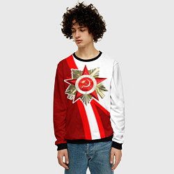 Свитшот мужской Великая отечественная - Бело-красный, цвет: 3D-черный — фото 2