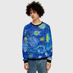 Свитшот мужской Мазки ван гога, цвет: 3D-черный — фото 2