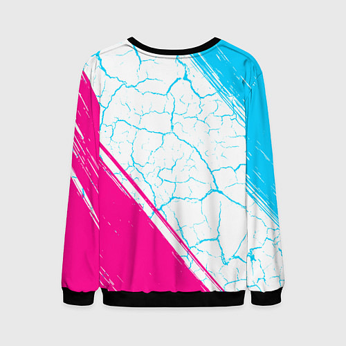 Мужской свитшот Borussia neon gradient style вертикально / 3D-Черный – фото 2