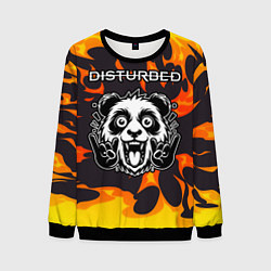 Свитшот мужской Disturbed рок панда и огонь, цвет: 3D-черный