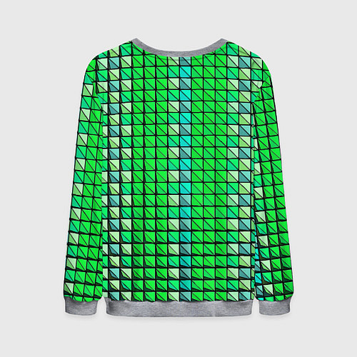 Мужской свитшот Зелёные плитки и чёрная обводка / 3D-Меланж – фото 2