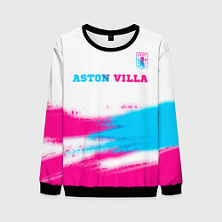 Мужской свитшот Aston Villa neon gradient style посередине