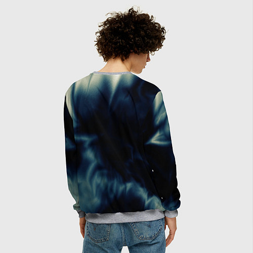 Мужской свитшот Абстрактный тёмно-синий / 3D-Меланж – фото 4