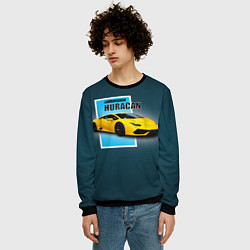 Свитшот мужской Спортивная итальянская машина Lamborghini Huracan, цвет: 3D-черный — фото 2