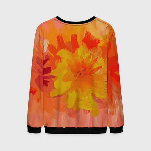 Мужской свитшот Абстракция цветы мастихин / 3D-Черный – фото 2