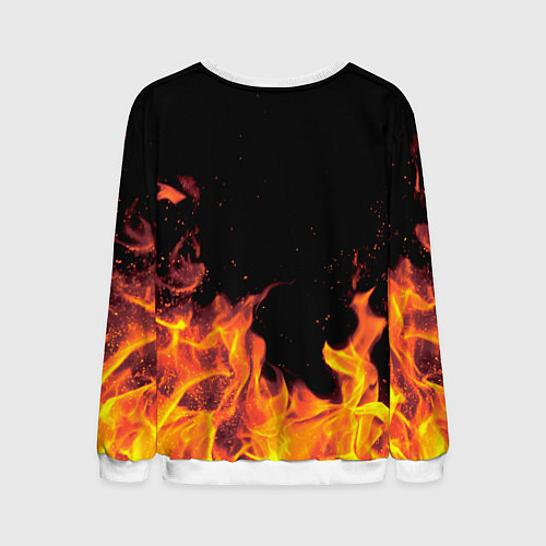 Мужской свитшот Илья - имя в огне / 3D-Белый – фото 2