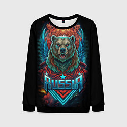 Свитшот мужской Суровый русский медведь, цвет: 3D-черный