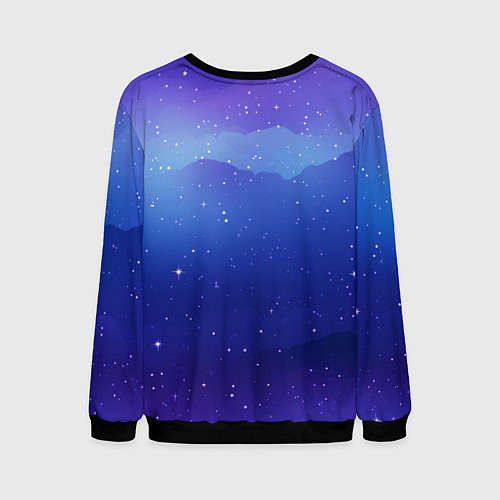 Мужской свитшот Синий космос и звезды / 3D-Черный – фото 2
