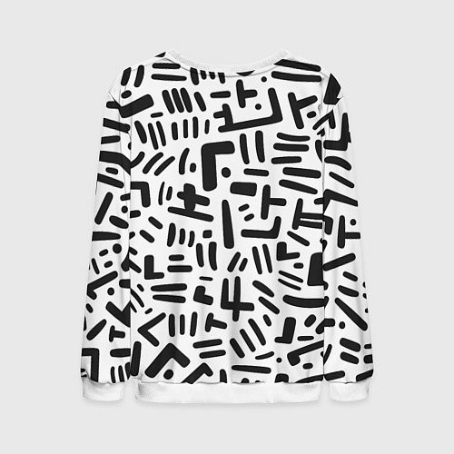 Мужской свитшот Паттерн линиями / 3D-Белый – фото 2