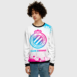 Свитшот мужской Club Brugge neon gradient style, цвет: 3D-черный — фото 2