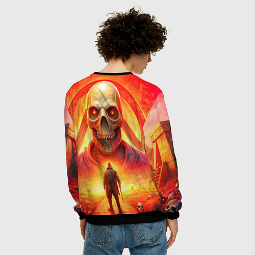 Мужской свитшот Abiotic Factor horror skull / 3D-Черный – фото 4
