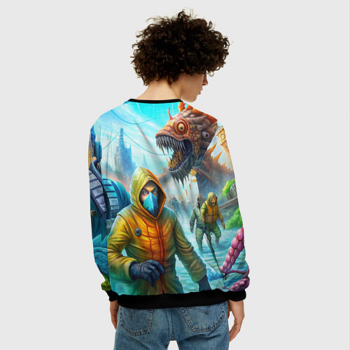Мужской свитшот Abiotic Factor world game / 3D-Черный – фото 4