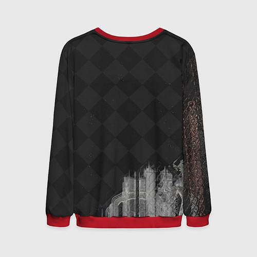 Мужской свитшот Инверсия девушки в шлеме / 3D-Красный – фото 2