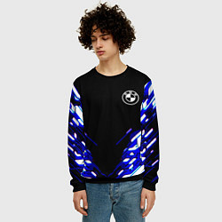 Свитшот мужской BMW sport неоновый спорт, цвет: 3D-черный — фото 2