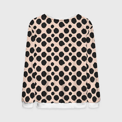 Мужской свитшот Гороховый тренд черный на кремовом / 3D-Белый – фото 2