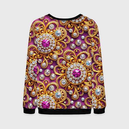Мужской свитшот Ювелирный паттерн / 3D-Черный – фото 2
