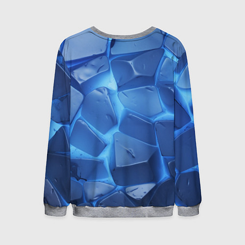 Мужской свитшот Синие ледяные плиты с разломом / 3D-Меланж – фото 2