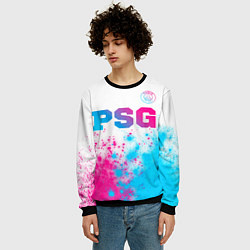 Свитшот мужской PSG neon gradient style посередине, цвет: 3D-черный — фото 2