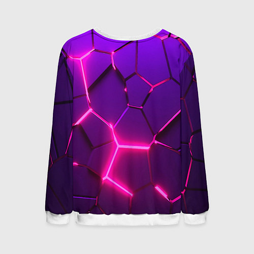 Мужской свитшот Samurai неоновый блоки киберпанк / 3D-Белый – фото 2