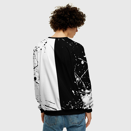 Мужской свитшот Juventus краски текстура спорт / 3D-Черный – фото 4