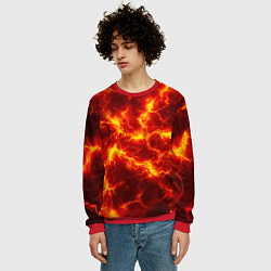 Свитшот мужской Текстура огня, цвет: 3D-красный — фото 2