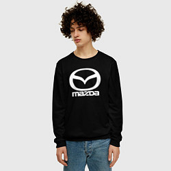 Свитшот мужской Mazda logo white, цвет: 3D-черный — фото 2