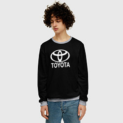 Свитшот мужской Toyota white logo, цвет: 3D-меланж — фото 2