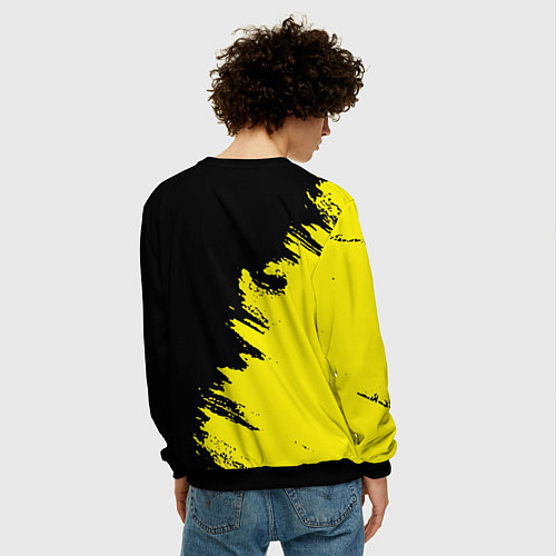 Мужской свитшот AEK sport color yellow / 3D-Черный – фото 4