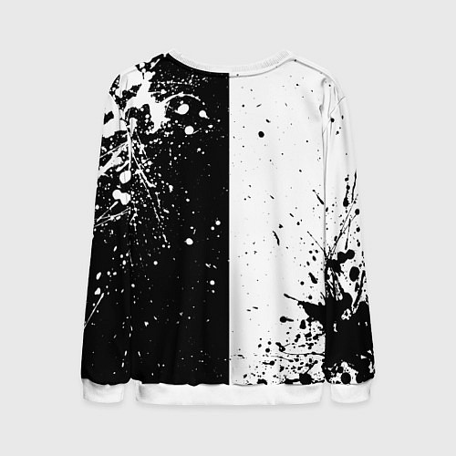 Мужской свитшот Assasins Creed - black and white / 3D-Белый – фото 2
