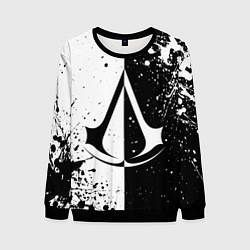 Свитшот мужской Assasins Creed - black and white, цвет: 3D-черный