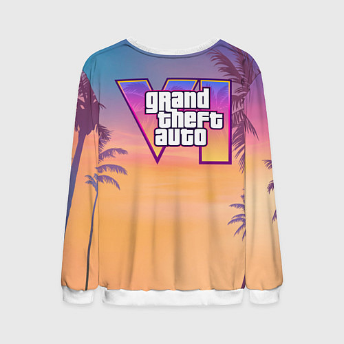 Мужской свитшот Люсия в купальнике Gta 6 / 3D-Белый – фото 2