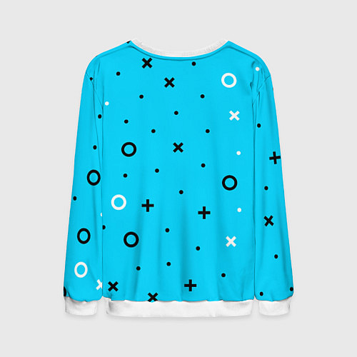 Мужской свитшот Сова в одежде на стиле / 3D-Белый – фото 2