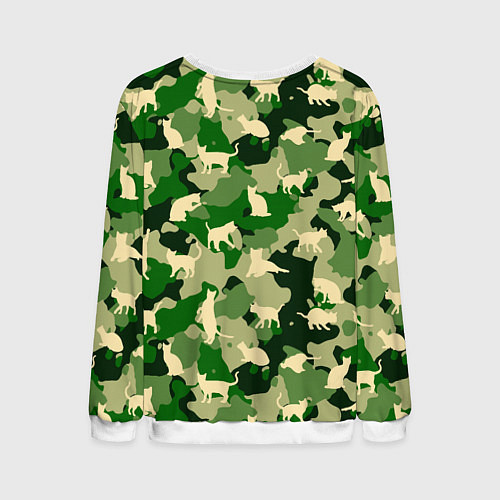 Мужской свитшот Коты на камуфляже / 3D-Белый – фото 2