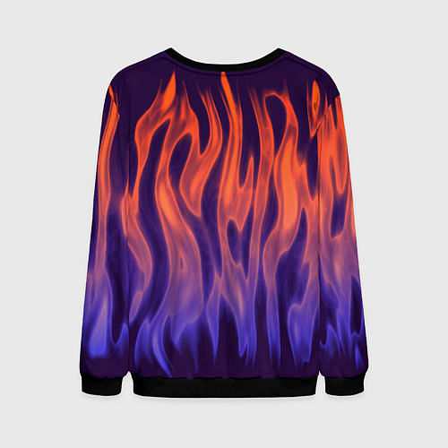 Мужской свитшот Сиреневое пламя / 3D-Черный – фото 2