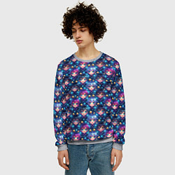 Свитшот мужской Парень и девушка аниме паттерн, цвет: 3D-меланж — фото 2