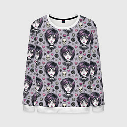 Свитшот мужской Эмо-стиль нулевых, цвет: 3D-белый