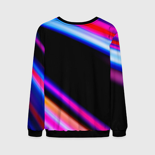 Мужской свитшот Radiohead neon rock lights / 3D-Черный – фото 2