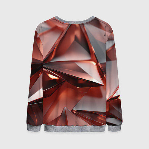 Мужской свитшот Рубиновые пирамидки / 3D-Меланж – фото 2